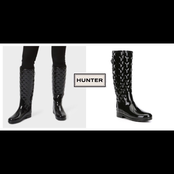 hunter gloss quilted boots
